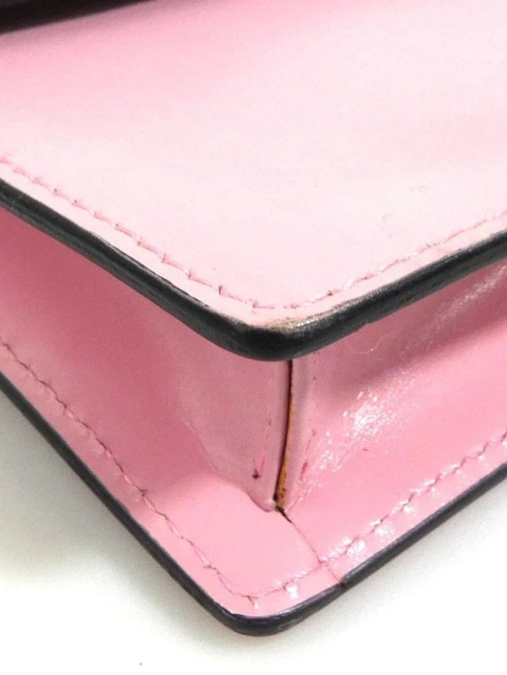 Auth PRADA Pochette Pink Leather/Silvertone - e61826a - Picture 9 of 14